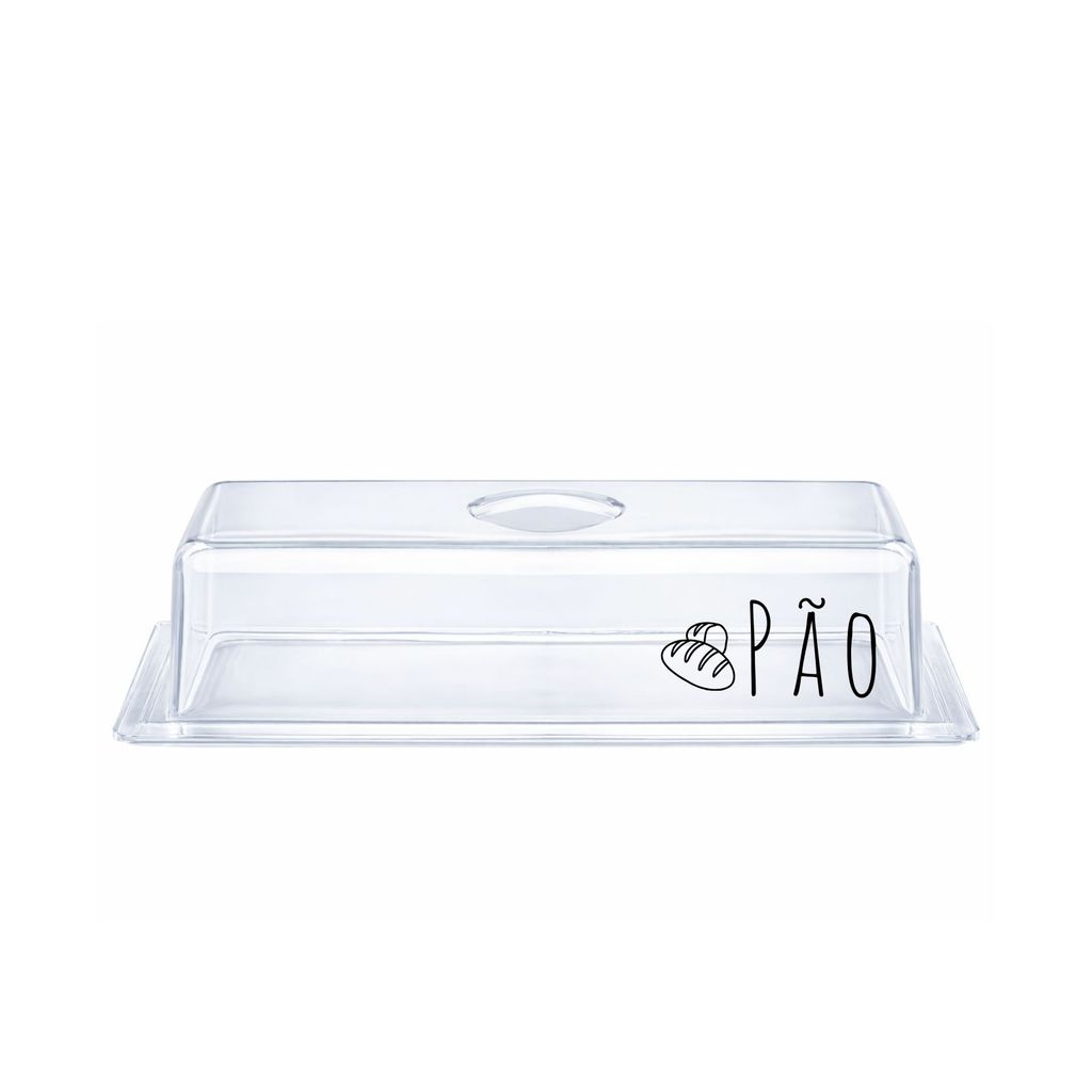 Porta Pão e Porta Bolo em Acrilico Transparente Retangular Personalizado